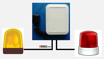 無線受信機に内蔵されている出力端子を追加加工して複数の回転灯やパトランプを接続することは可能です
