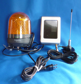 受信機１台＋ブザー内蔵直径１００ミリ小型LED回転灯１台