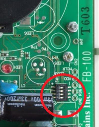 タイマー作動型閉め忘れ防止センサーのタイマー時間設定用ディップスイッチ