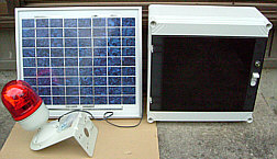 太陽電池パネルと警告システム本体