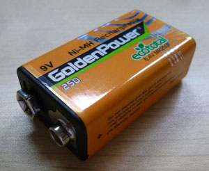 交換電池はニッケル水素電池 006P 9V型　250mA以上のものをご利用ください